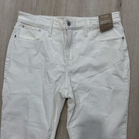 NWT Madewell The Petite Perfect Vintage Jean in Tile White NP557 Size 32P Petite - Picture 3 of 8